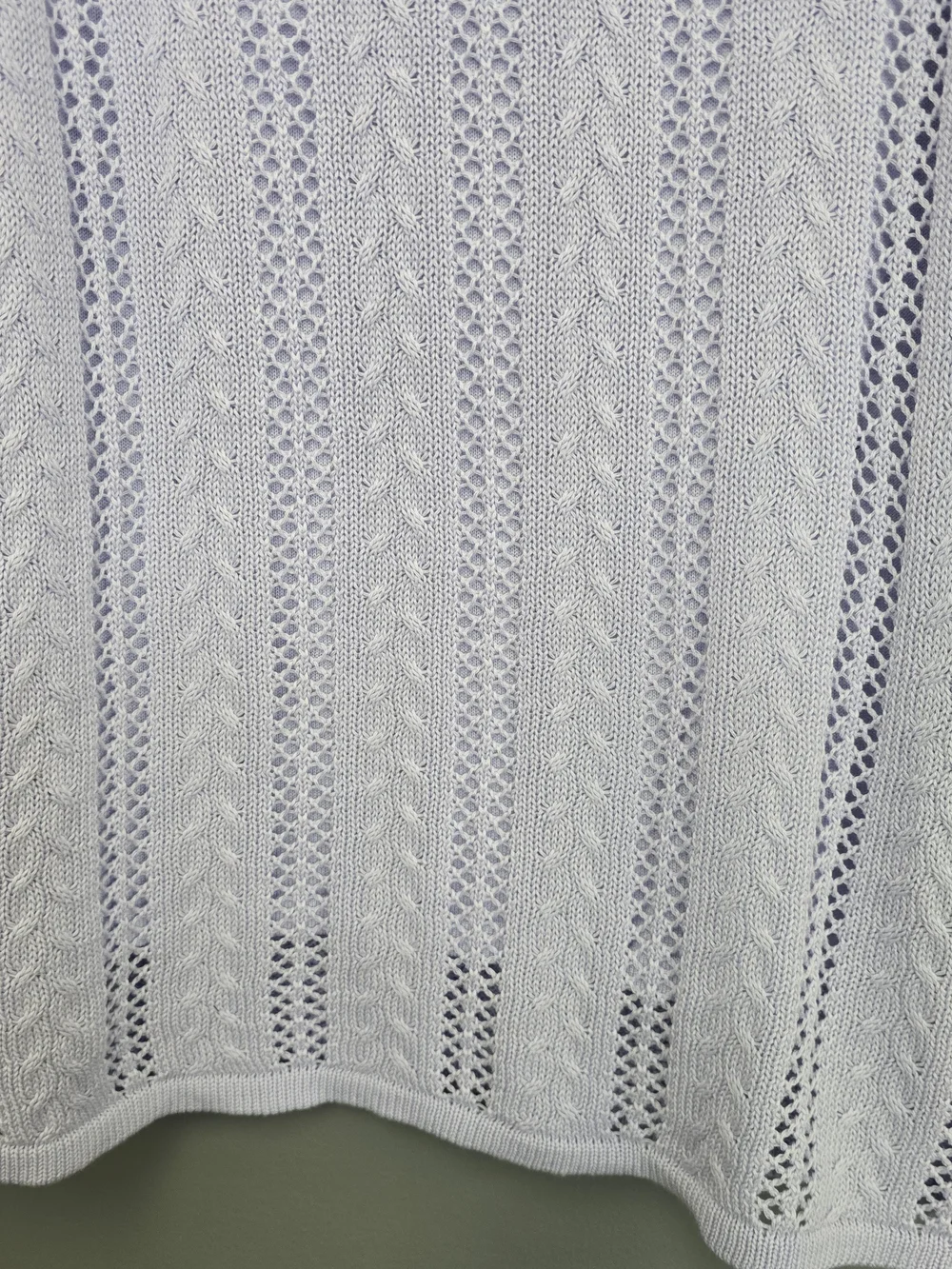 Denim & Co Women's Lavender Open Stitch Cable Tunic & Tank 2 Piece Set Size M